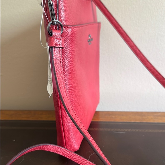 COPY - Coach Red Pebbled Leather Crossbody Bag - Picture 3 of 4